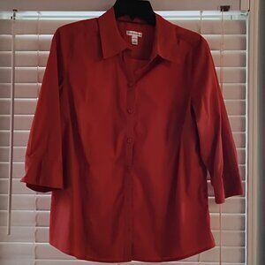Croft & Barrow orange blouse, size L.